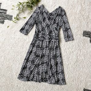 [adrianna papell] stretch faux wrap midi dress